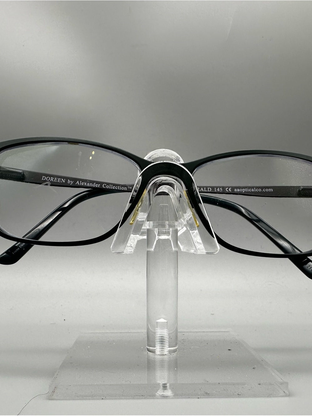 Alexander Collection Doreen Emerald Black Rectangular Eyeglass Frames 145mm